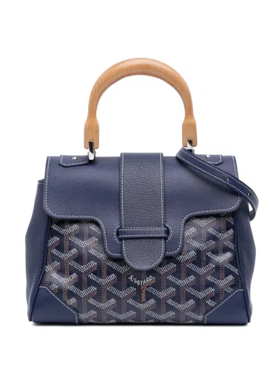 Pre-owned Goyard 2018 Mini Ine Saigon Souple Satchel In Blue