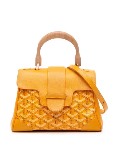 Pre-owned Goyard 2018 Mini Ine Saigon Souple Satchel In Yellow