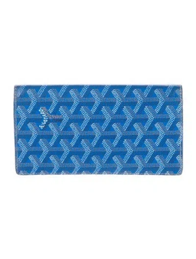 Pre-owned Goyard 2018 Saint Lambert Continental Wallet In Blue