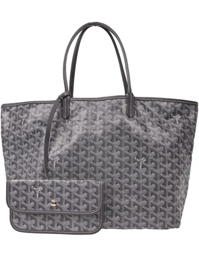 Pre-owned Goyard 2018 Saint Louis Pm Tote Bag In Grey
