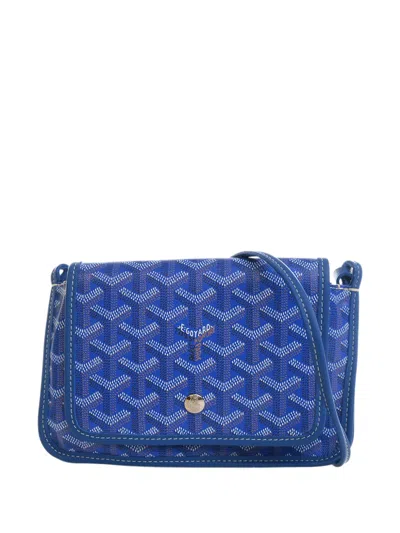 Pre-owned Goyard 2018-2026 Ine Plumet Pocket Wallet Crossbody Bag In Blue