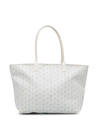 Pre-owned Goyard 2019 Ine Artois Pm Tote Bag In White