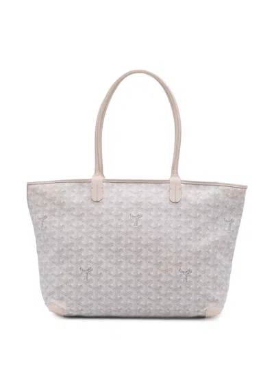 Pre-owned Goyard 2019 Ine Artois Pm Tote Bag In White