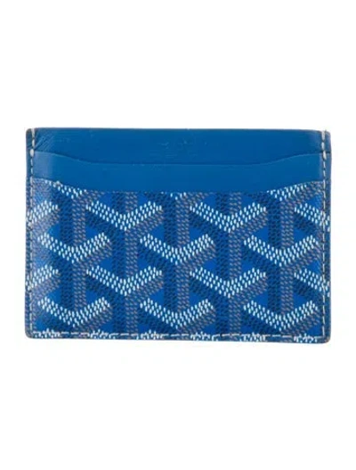 Pre-owned Goyard 2019 Ine Card Holder In Blue