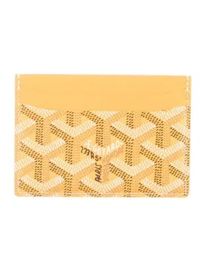 Pre-owned Goyard 2019 Ine Card Holder In Yellow