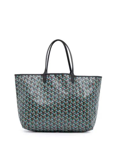 Pre-owned Goyard 2019 Ine Claire Voie Saint Louis Pm Tote Bag In Blue