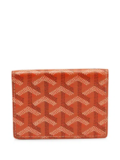 Pre-owned Goyard 2019 Ine Malesherbes Card Holder In Orange
