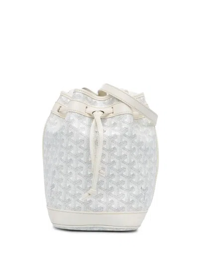 Pre-owned Goyard 2019 Ine Petit Flot Bucket Bag In White