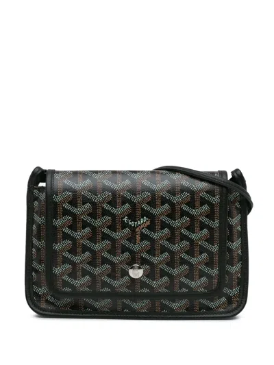 Pre-owned Goyard 2019 Ine Plumet Pocket Wallet Crossbody Bag In Black