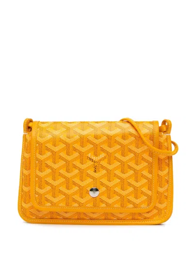 Pre-owned Goyard 2019 Ine Plumet Pocket Wallet Crossbody Bag In Yellow