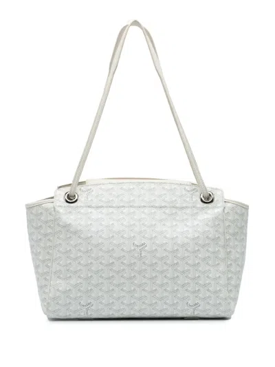 Pre-owned Goyard 2019 Ine Rouette Pm Shoulder Bag In White