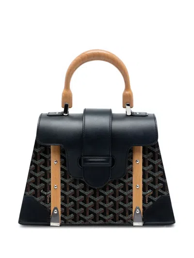 Pre-owned Goyard 2019 Ine Saigon Structured Pm Satchel In Black