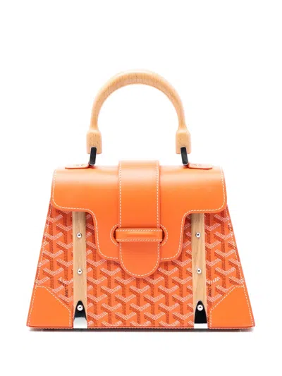 Pre-owned Goyard 2019 Ine Saigon Structured Pm Satchel In Orange