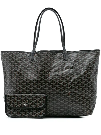 Pre-owned Goyard 2019 Ine Saint Louis Gm Tote Bag In Black