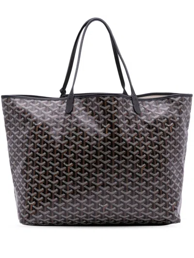 Pre-owned Goyard 2019 Ine Saint Louis Gm Tote Bag In Black