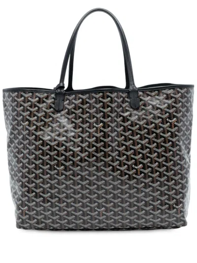 Pre-owned Goyard 2019 Ine Saint Louis Gm Tote Bag In Black