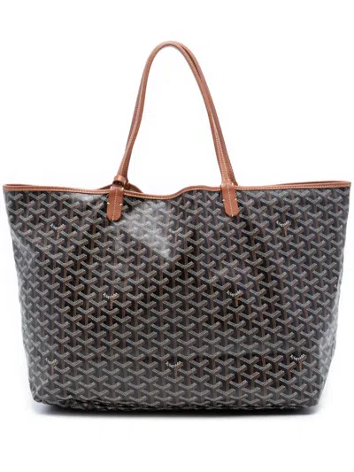 Pre-owned Goyard 2019 Ine Saint Louis Gm Tote Bag In Black