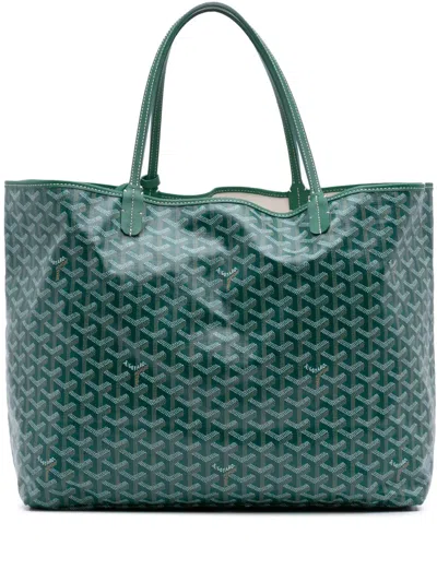 Pre-owned Goyard 2019 Ine Saint Louis Gm Tote Bag In Green