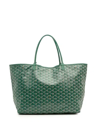 Pre-owned Goyard 2019 Ine Saint Louis Gm Tote Bag In Green