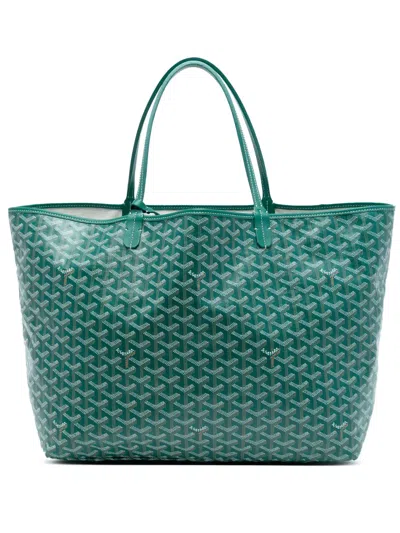 Pre-owned Goyard 2019 Ine Saint Louis Gm Tote Bag In Green