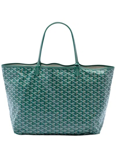 Pre-owned Goyard 2019 Ine Saint Louis Gm Tote Bag In Green