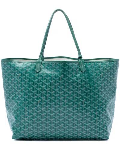 Pre-owned Goyard 2019 Ine Saint Louis Gm Tote Bag In Green