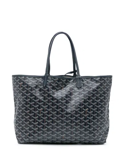 Pre-owned Goyard 2019 Ine Saint Louis Pm Tote Bag In Blue