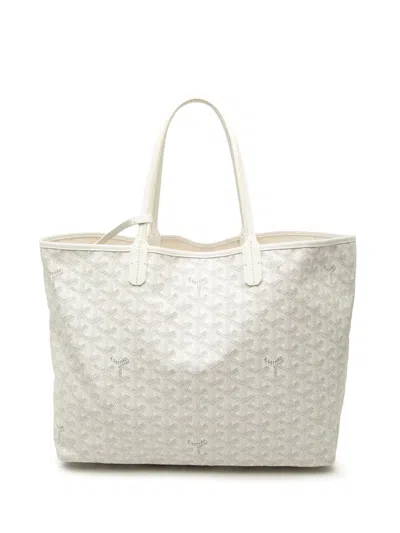Pre-owned Goyard 2019 Ine Saint Louis Pm Tote Bag In White