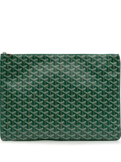 Pre-owned Goyard 2019 Ine Senat Gm Clutch Bag In Green