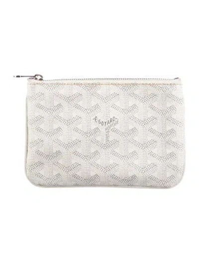 Pre-owned Goyard 2019 Ine Senat Mini Wallet In White
