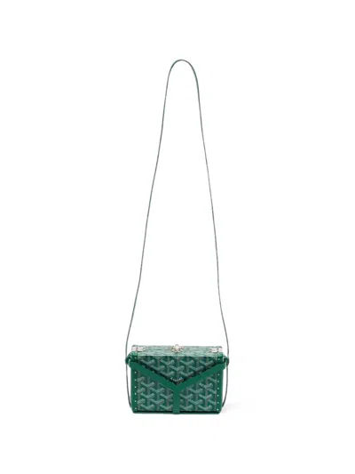 Pre-owned Goyard 2019 Minaudière Trunk Ine Clutch Mini Bag In Green