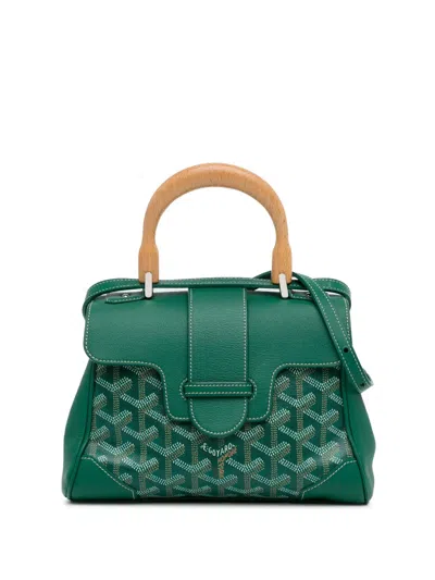 Pre-owned Goyard 2019 Mini Ine Saigon Souple Satchel In Green