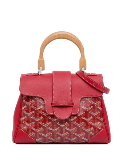 Pre-owned Goyard 2019 Mini Ine Saigon Souple Satchel In Red