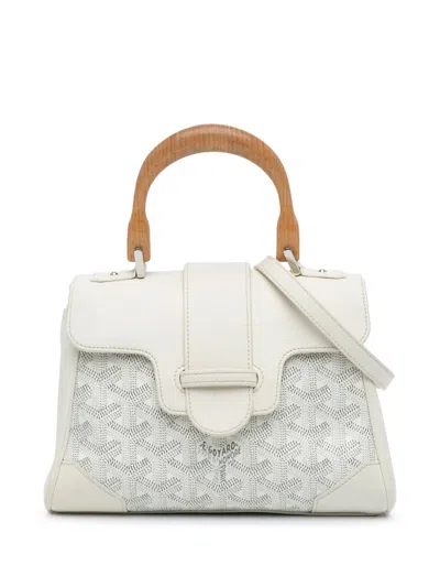 Pre-owned Goyard 2019 Mini Ine Saigon Souple Satchel In White