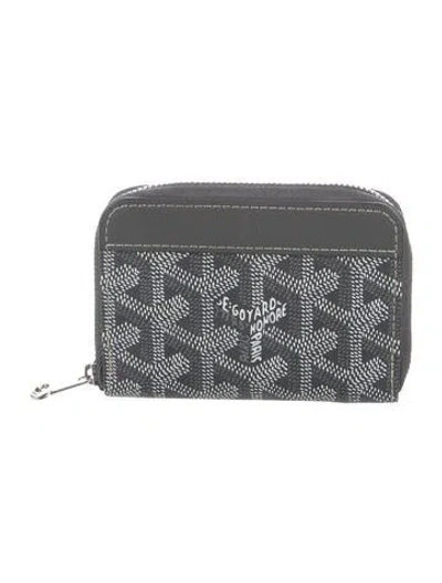 Pre-owned Goyard 2019 Mini Matignon Wallet In Gray