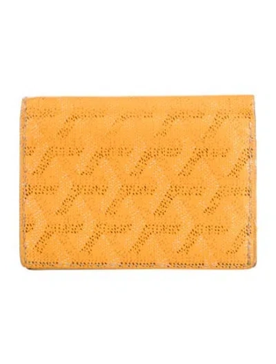 Pre-owned Goyard 2019 Patterned Card Holder In Yellow