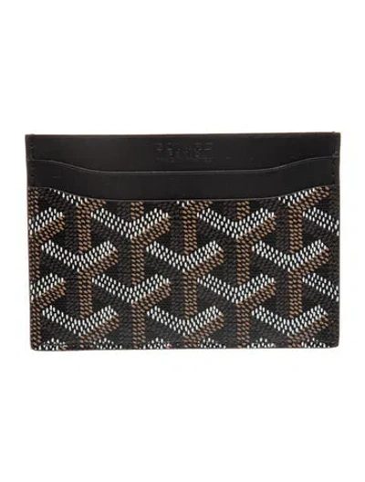 Pre-owned Goyard 2019 Printed Card Holder In Black