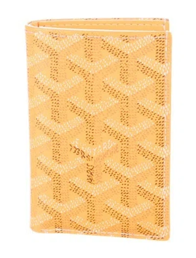 Pre-owned Goyard 2019 Saint Pierre Wallet In Yellow