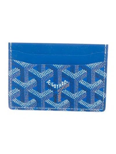 Pre-owned Goyard 2019 Saint Suplice Card Holder In Blue