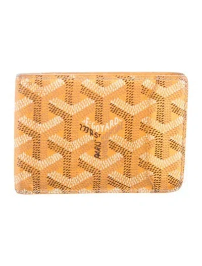 Pre-owned Goyard 2019 Victoire Bifold Wallet In Yellow