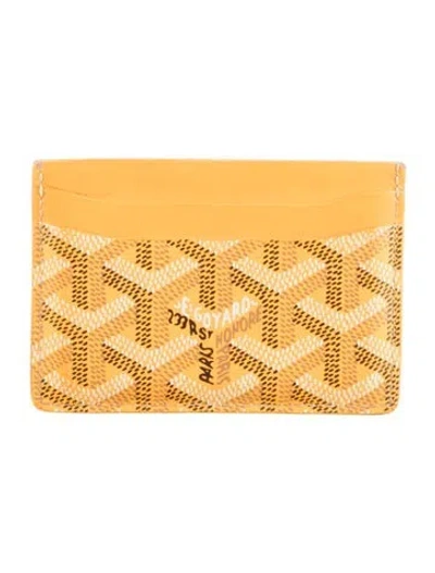 Pre-owned Goyard 2020 Ine Card Holder In Yellow