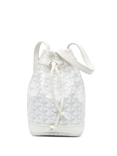 Pre-owned Goyard 2020 Ine Petit Flot Bucket Bag In White