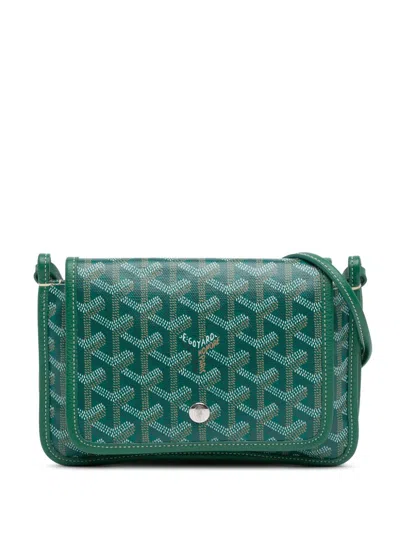 Pre-owned Goyard 2020 Ine Plumet Pocket Wallet Crossbody Bag In 绿色