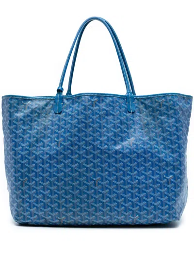 Pre-owned Goyard 2020 Ine Saint Louis Gm Tote Bag In Blue