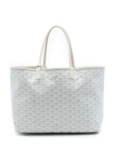 Pre-owned Goyard 2020 Ine Saint Louis Pm Tote Bag In White