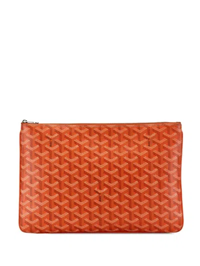 Pre-owned Goyard 2020 Ine Senat Mm Clutch Bag In Orange
