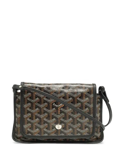Pre-owned Goyard 2020 Plumet Ine Canvas Cross Body Bag In Black