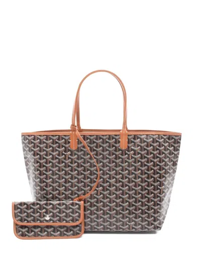 Pre-owned Goyard 2020 Saint Louis Pm Coated Canvas Tote Bag In Brown