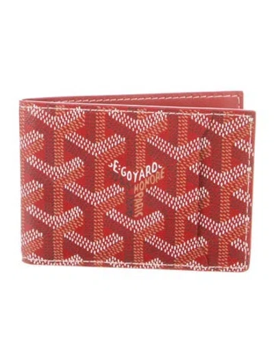 Pre-owned Goyard 2020 Saint Thomas Bill Fold Wallet In Red