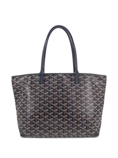 Pre-owned Goyard 2020s Artois Leather Tote Bag In Brown